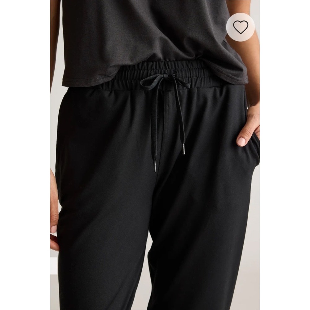 Quince Flowknit Mid-Rise Jogger Black Recycled Polyester Spandex Pants Size M - Picture 2 of 12